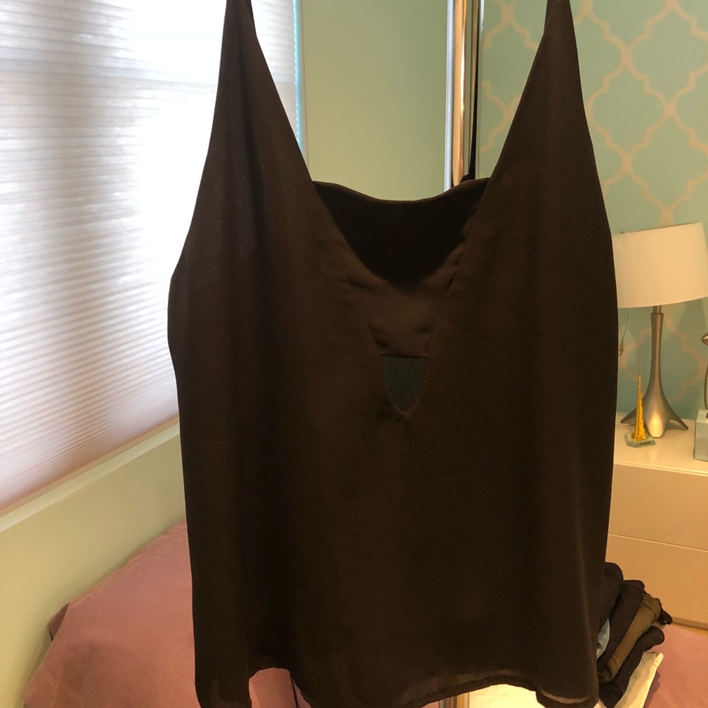Black cami with small cutout in front